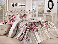 Двоспальний-максі комплект постільної білизни "Анжеліка рожева" з простирадлом 220/250