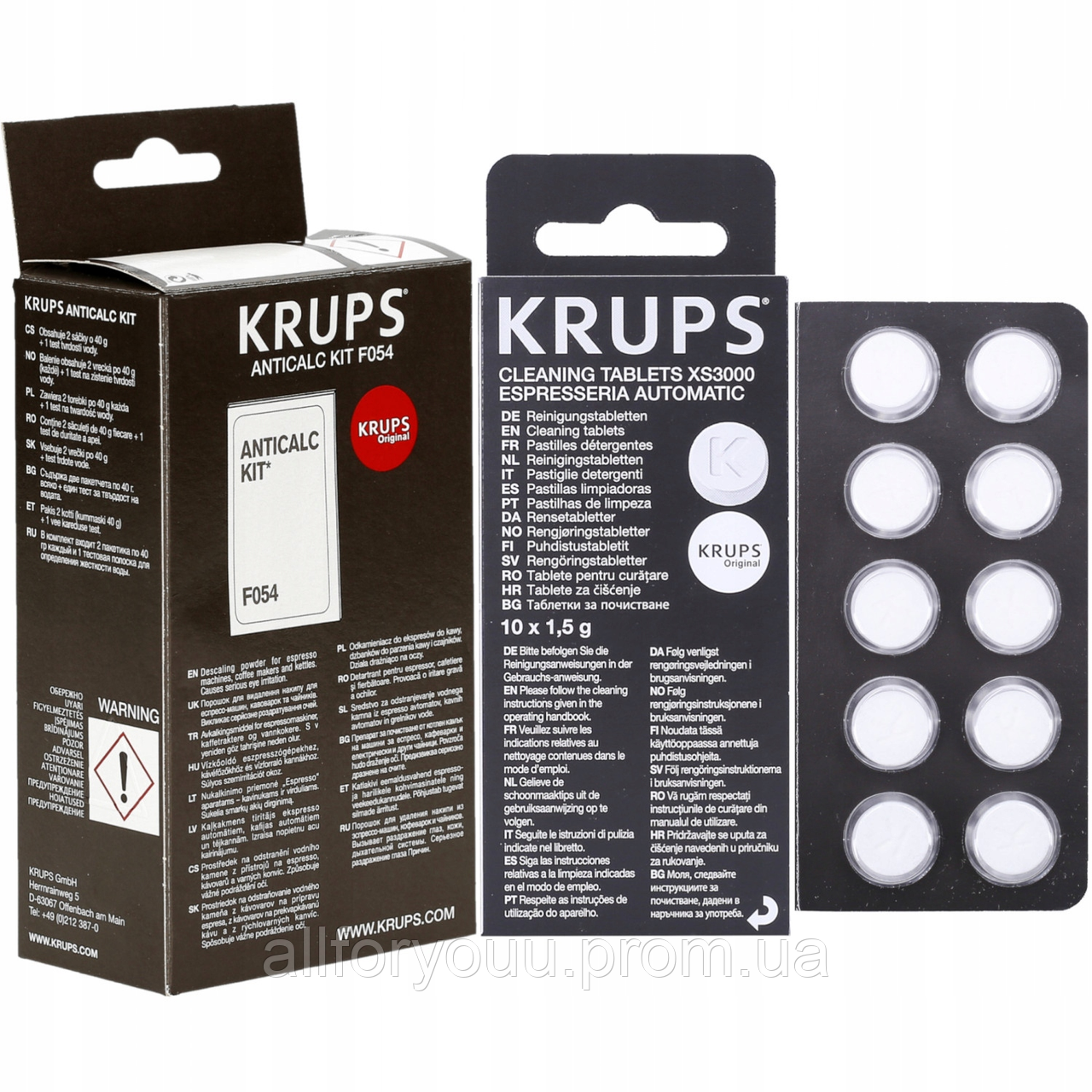 KRUPS CLEANING AND DESCALING KIT FOR COFFEE ESPRESSO MACHINE XS3000 + F054