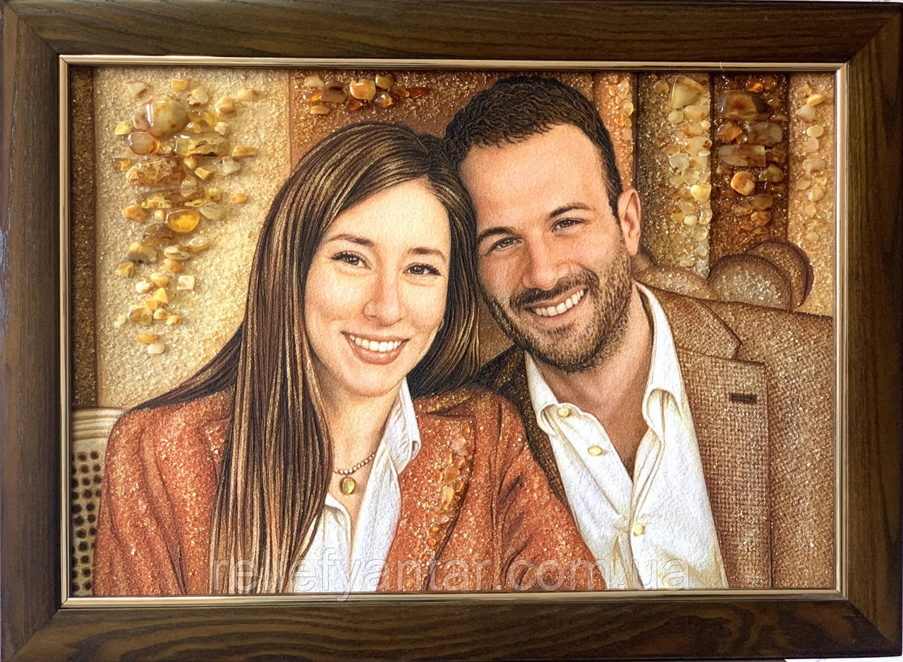 Портрет з янтаря , портрет по фото з бурштину, фото 1