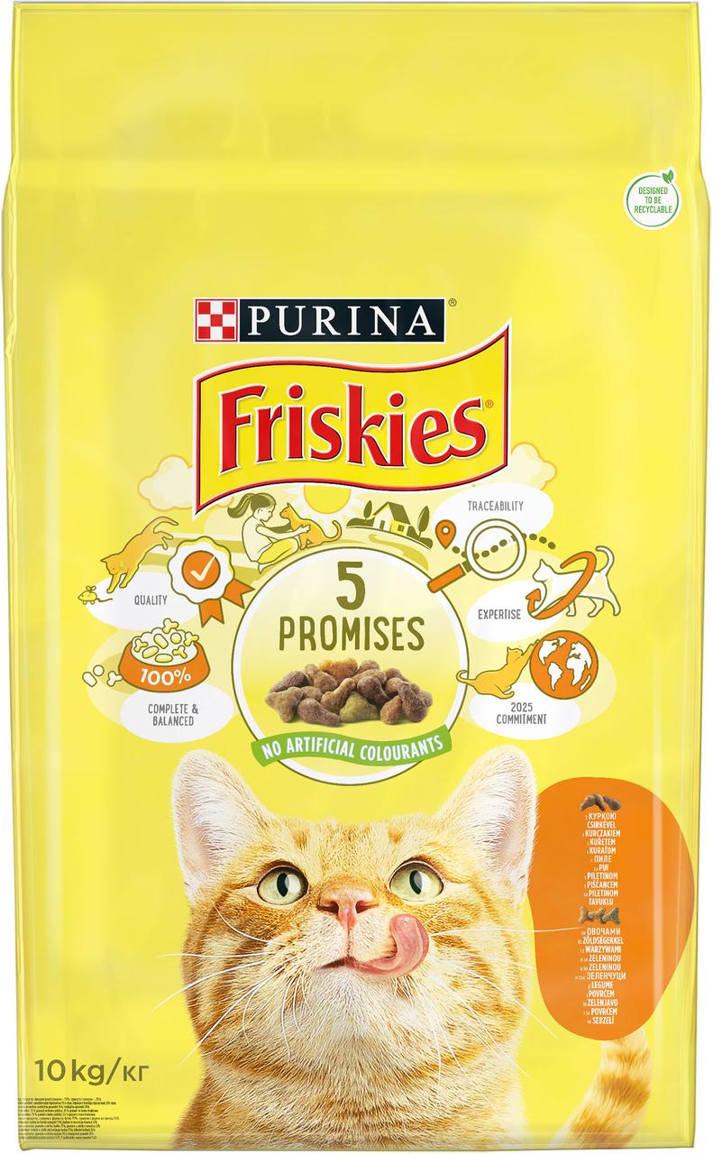 Сухой корм FRISKIES (Фрискис) для взрослых кошек, с курицей и овощами 10 кг (5997204505101) - фото 1 - id-p1909762472