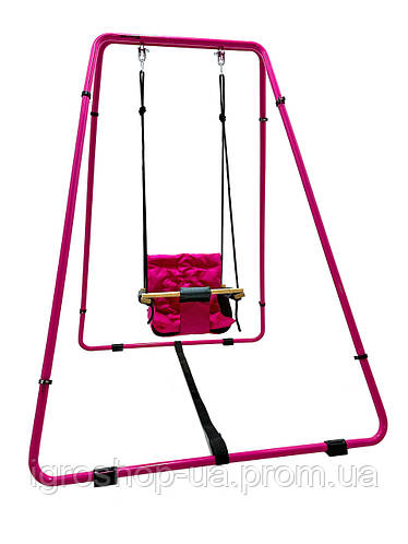 Качели домашние напольные разборные «Take&Ride baby swing home» розовая ...