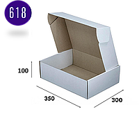 Белая коробка для упаковки подарков самосборная 350*300*100 Короб для транспортировки подарочный