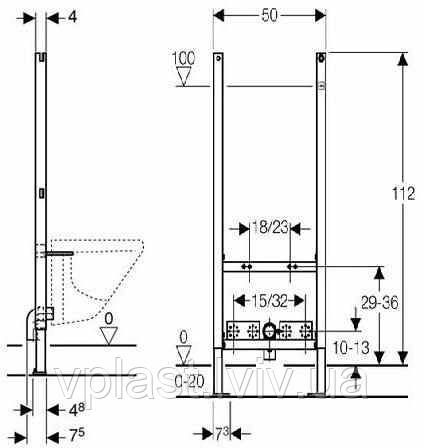 Система інсталяції для біде Geberit Duofix Basic 111.534.00.1, фото 2