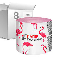 Упаковка туалетной бумаги "Альбатрос", розовый, диаметр рулона 105 мм, высота 95 мм, перфорация для отрыва 120