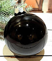 Стеклянный елочный шар черный глянцевый