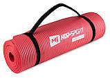 Мат для фітнесу та йоги Hop-Sport HS-N010GM 1 см червоний, фото 6