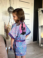 Дитячий шовковий халат з принтом Русалонька