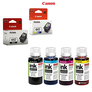 Набір картриджів Canon PG-440, CL-441 + Чорнило ColorWay CW-CW445/CW446SET01 100мл, фото 1