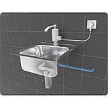 Нагрівач води мережевий FALA ДО 60°С, 3 кВт, тиск 0.04-0.6 MPA, гусак 10 см, нижнє підключення, фото 2