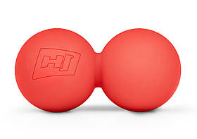 Силіконовий масажний подвійний м'яч 63 мм Hop-Sport HS-S063DMB червоний