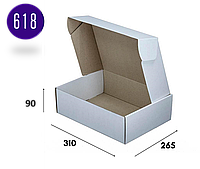 Белая самосборная коробка микрогофрокартон профиль Е 310*265*90 Подарочная упаковка