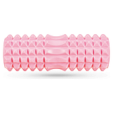Масажний ролик Queenfit для йоги та фітнесу EVA 33*10,5 см рожевий, фото 2