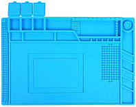Силіконовий килимок Mechanic V51 / мат термостійкий для паяння та ремонту техніки / 450x300 мм Blue