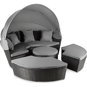 Cадові меблі Outtec Round Lounge Chairs модульні чорно-графітові