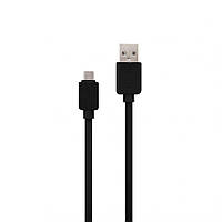 USB кабель для заряджання та передачі даних MicroUSB 1,0A 1м чорний WALKER
