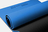 Мат для фитнеса и йоги Hop-Sport TPE 0,6 см HS-T006GM синий, фото 7