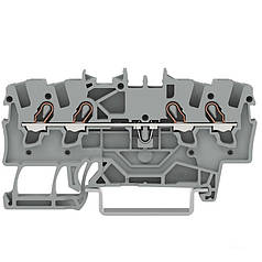 Клема 4-провідна прохідна Wago на DIN-рейку 2,5 (4) мм2 2002-1401