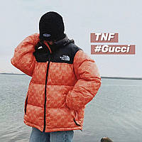 Зимний пуховик Gucci x The North Face Peach(ориг. бирки)