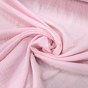 Тканина муслін жатий двошаровий, рожевий (шир. 1,5 м)