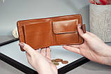 Жіночий шкіряний гаманець світло-коричневий з тисненням Пташки, фото 6