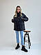 Осіння тепла жіноча куртка оверсайз 42-46 стильна модна куртка на блискавці з капюшоном синтепон 250, фото 8
