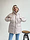 Осіння тепла жіноча куртка оверсайз 42-46 стильна модна куртка на блискавці з капюшоном синтепон 250, фото 10