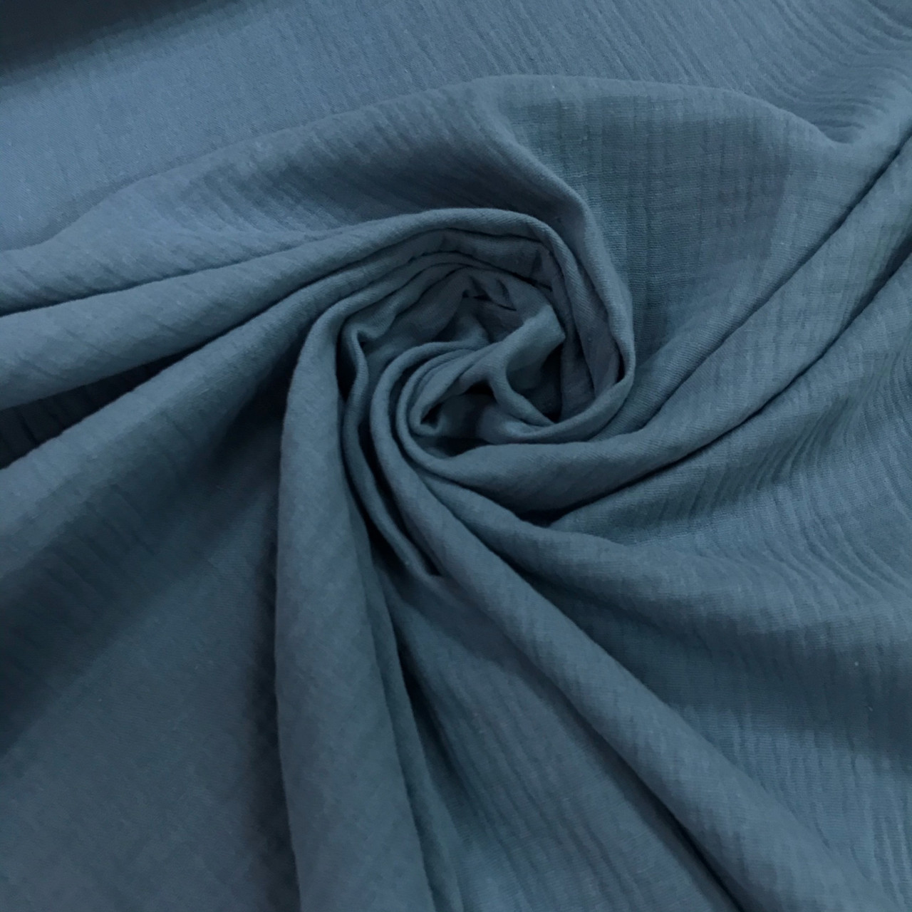 ВІДРЕЗ (3*1,25) Тканина муслін жатий двошаровий, аквамарин (шир. 1,25м), фото 1