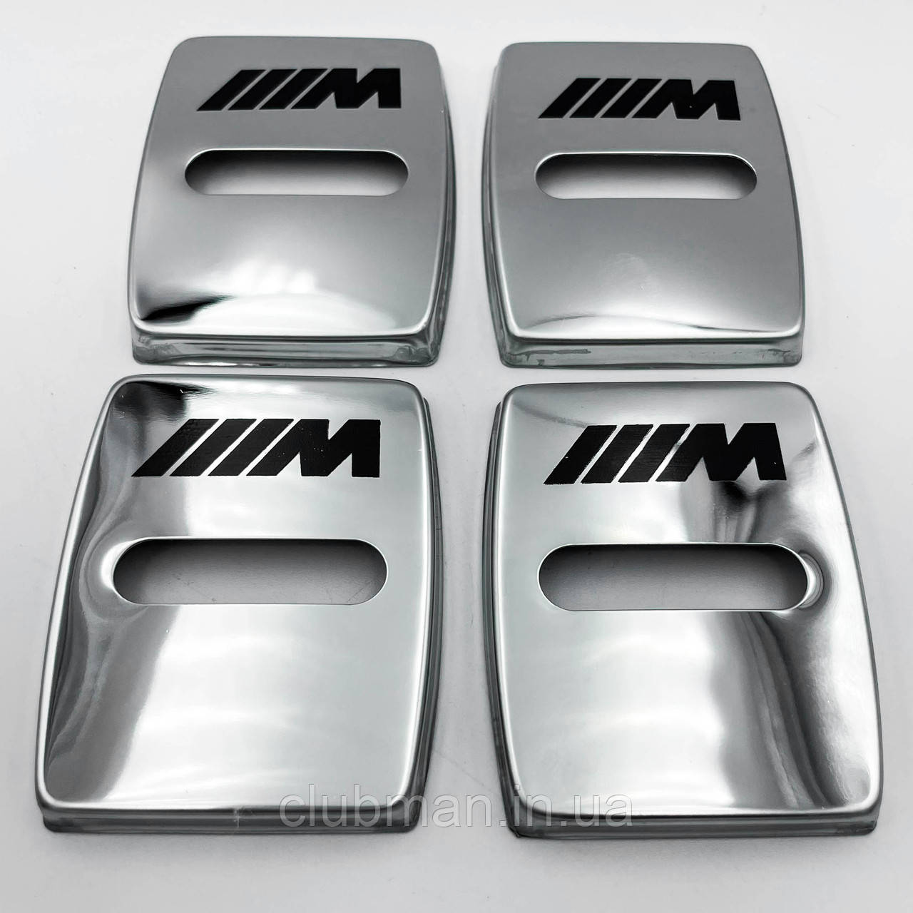 Накладка на дверний замок з емблемою BMW M-performance (БМВ) Комплект 4 шт Хром