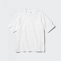 Футболка Uniqlo OVERSIZED POCKET CREW NECK розмір М біла (455362)