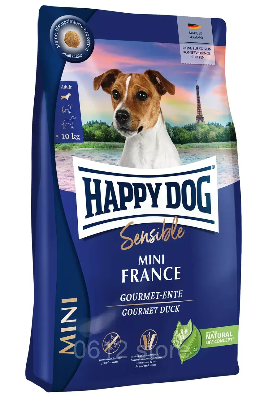 Сухий корм Happy Dog Sensible Mini France для собак дрібних порід з качкою, 4 кг, фото 1