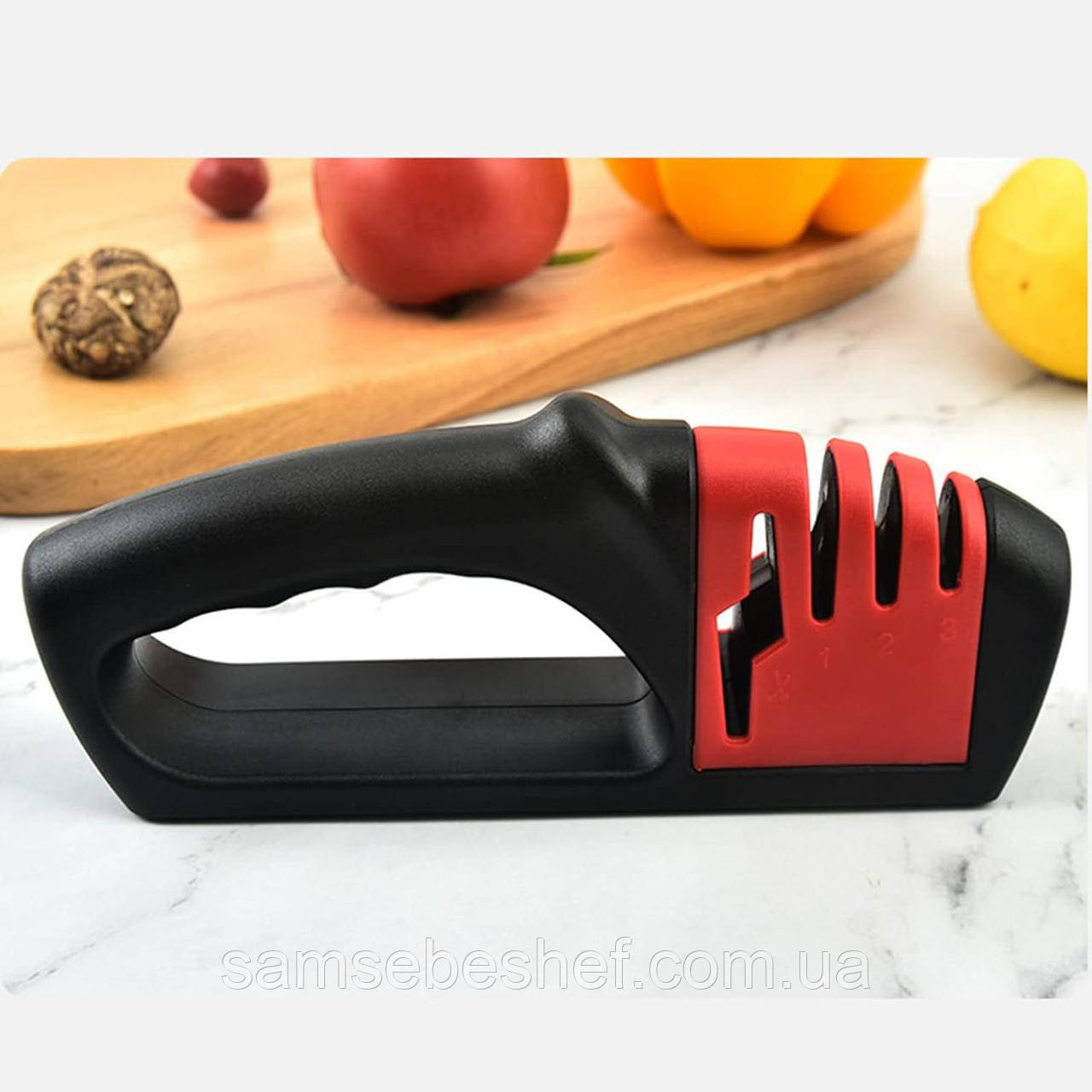 Професійна точилка для кухонних ножів і ножиць 4в1 Yunnan, фото 1