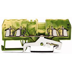 Клема 4-провідна тестова Wago на DIN-рейку 0,08 - 2,5 мм2 заземлююча 280-837/999-950