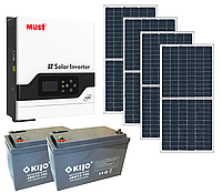 Комплект автономной солнечной электростанции 3 кВт Своя Энергія SES1-3VPK-2G-4S на гелевых АКБ