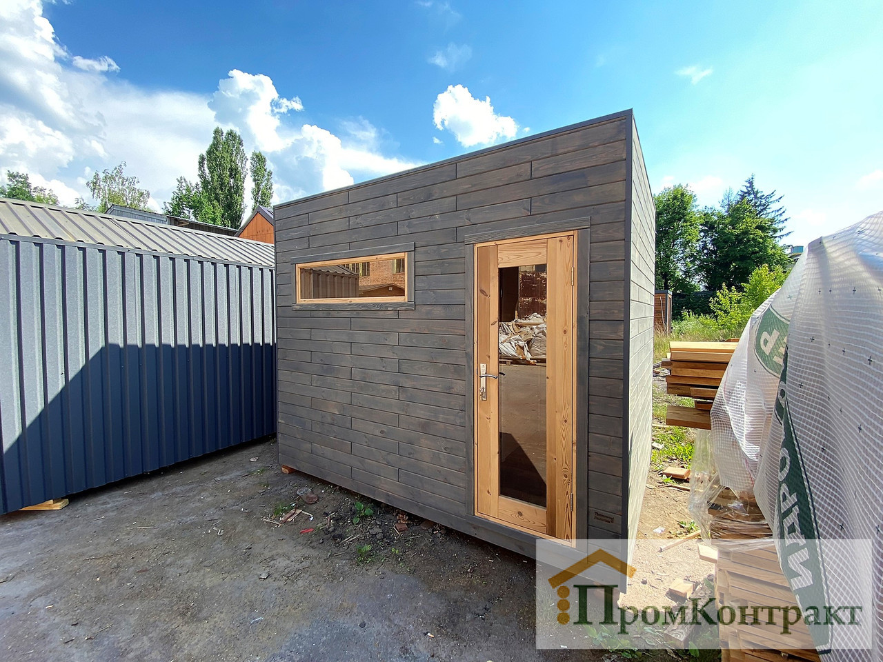 Mobile sauna 3.1x2.1m Gartensauna-8 Thermowood Production turnkey from the manufacturer - фото 3 - id-p2007028282