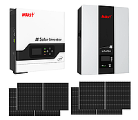 Комплект автономной солнечной электростанции 3 кВт Своя Энергія SES2-3VPK-1L-4S на литиевых АКБ