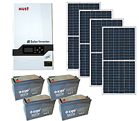 Комплект автономной солнечной электростанции 5 кВт Своя Энергія SES5-5VPK-4G-4S на гелевых АКБ