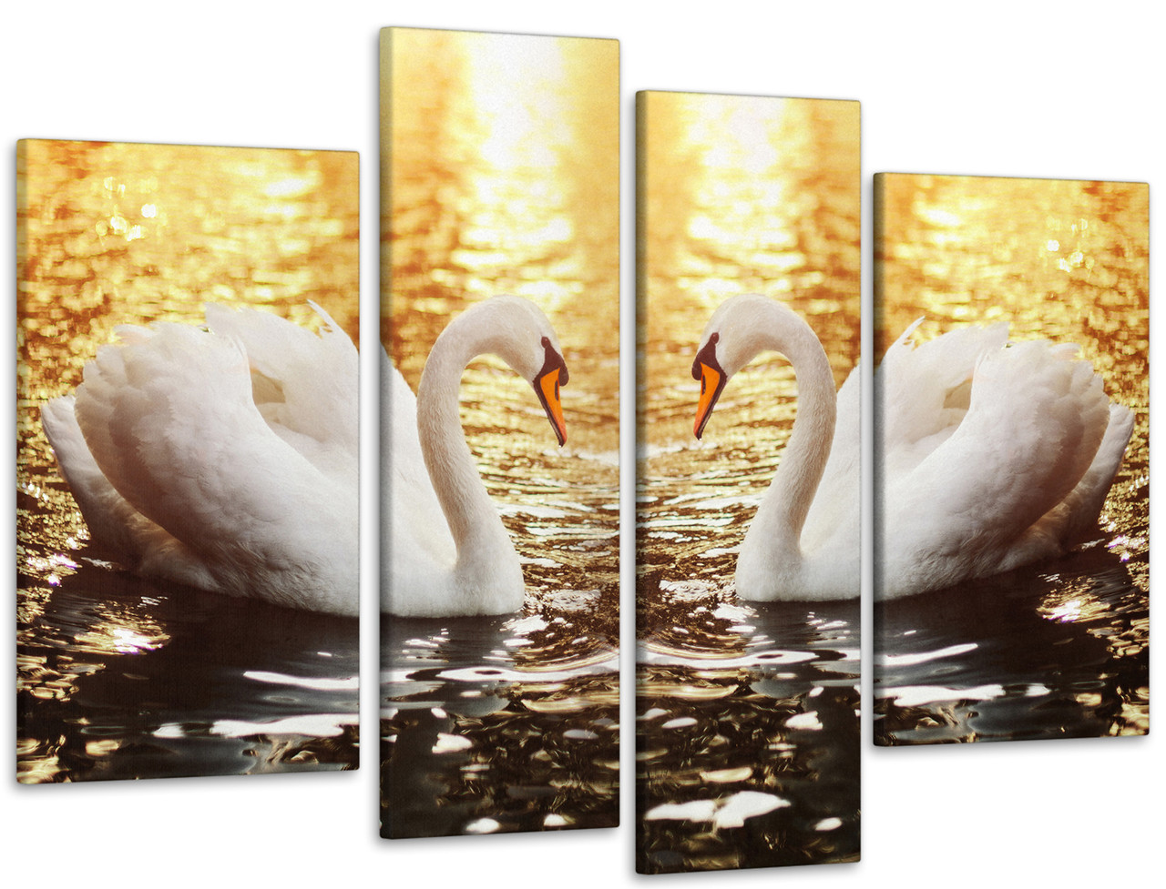 Модульна картина Лебеді Art-85_4 з лаковим покриттям