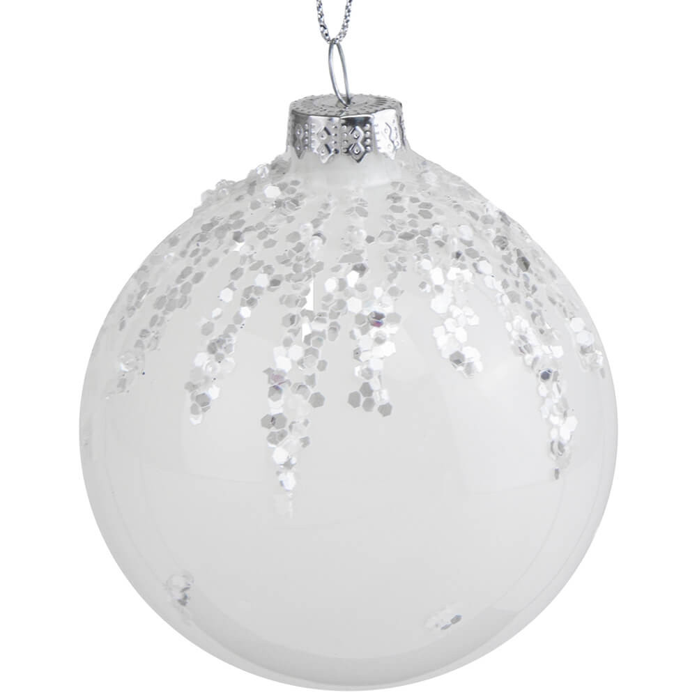 Ялинкова іграшка зі скла "Зефір" (8 см), набір 6 шт., фото 1