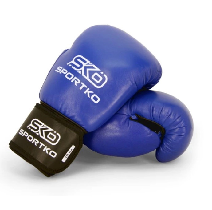 Боксерские перчатки 12 унций | Перчатки кожаные для бокса и единоборств синие - фото 1 - id-p2007036983