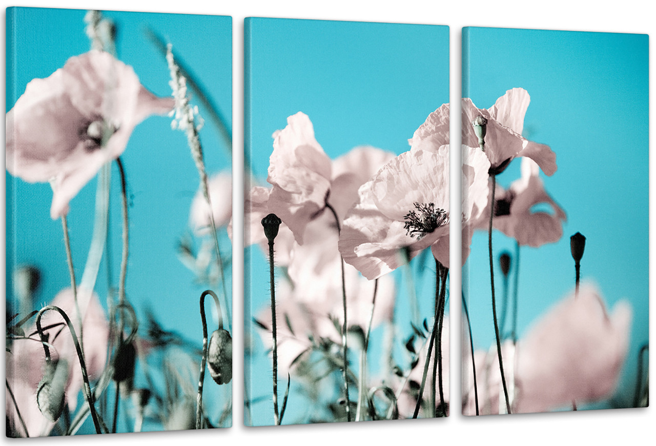 Модульна картина Квіти (53х100см) Art-17_3А з лаковим покриттям