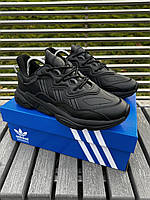 Мужские кроссовки Adidas Ozweego Black, кроссовки кожаные мужские черные, повседневные кроссовки Адидас Озвиго