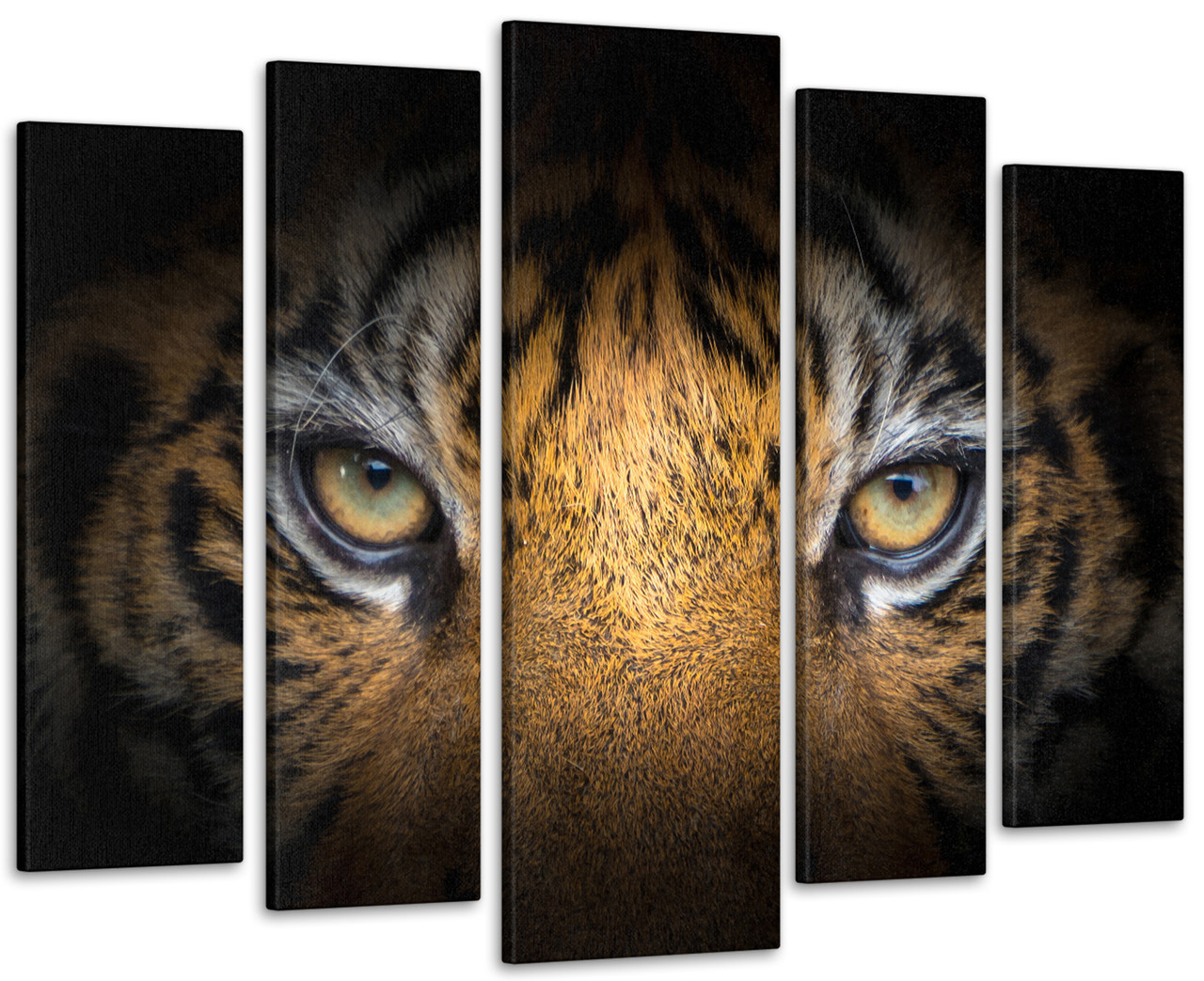 Модульна картина у вітальню / спальню Очі тигра Art-367_5 ( 80х118см ) з лаковим покриттям