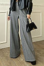 Широкі жіночі брюки палаццо Фіва сірі 42 44 46 48 50 52 розміри, фото 3