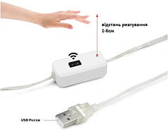 LED світлодіодна стрічка з вимикачем USB 5V 200 см біла SMD2835 ЮСБ працює від павер банку power bank