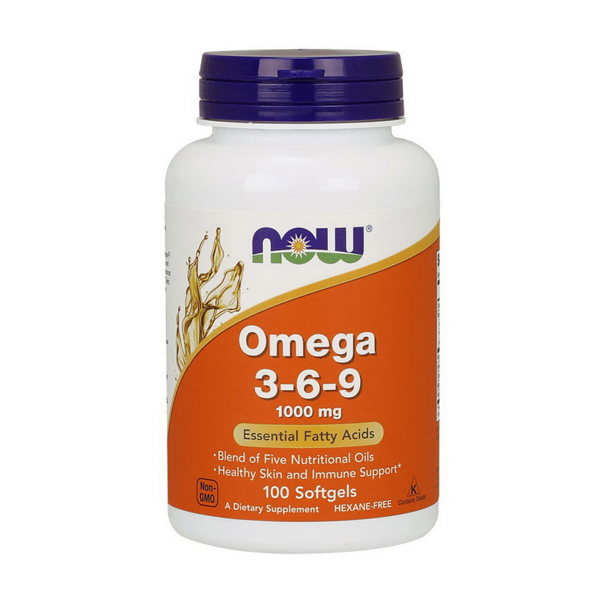 Жирні кислоти NOW Foods Omega 3-6-9 1000mg 100 softgel, фото 1