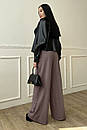Широкі жіночі теплі брюки палаццо Фіва коричневі 40 42 44 46 48 50 52 розміри, фото 4