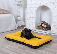 Лежанка для собак 60*45 см желтая, мягкое место лежак для собак непромокаемая антикоготь прямоугольный