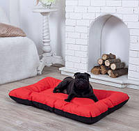 Лежанка для собак 60*45 см красная, мягкое место лежак для собак непромокаемая антикоготь прямоугольный
