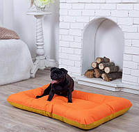Лежанка для собак 70*50 см оранжевая, мягкое место лежак для собак непромокаемая антикоготь прямоугольный