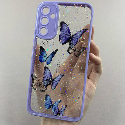 Чохол для Samsung Galaxy A34 5G (A346E) чохол з метеликами із захистом камери на самсунг а34 5г бузковий a0i, фото 1
